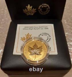 2022 Gold Maple Leaf Ultra-High Relief GML $200 33.17grams Pure Gold Proof Coin