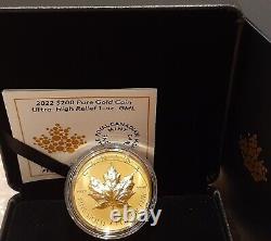 2022 Gold Maple Leaf Ultra-High Relief GML $200 33.17grams Pure Gold Proof Coin