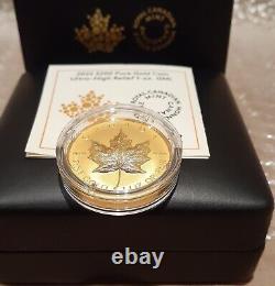 2022 Gold Maple Leaf Ultra-High Relief GML $200 33.17grams Pure Gold Proof Coin