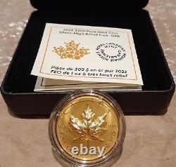2022 Gold Maple Leaf Ultra-High Relief GML $200 33.17grams Pure Gold Proof Coin