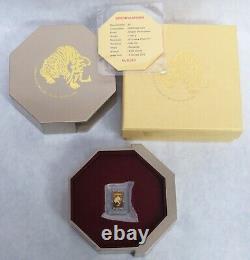 2022 Gold Singapore $5 Lunar Tiger 1 Gram 999.9 Fine Bar 3000 Mintage Box & Coa