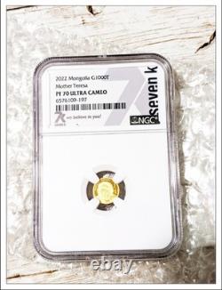 2022 Mongolia Mother Teresa PF70 U. C NGC, Gold coin, 0.5 gram