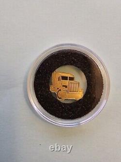 2022 Palau Golden Truck Shaped 1/2 Gram. 9999 Pure Gold coin