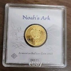 2022 Republic Of Armenia 100 Dram 1 Gram Gold Coin Noah's Ark (#06171)