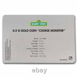2022 Samoa Sesame Street Cookie Monster. 5g Gold Proof Coin