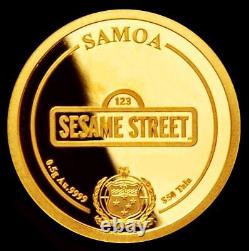 2022 Sesame Street COOKIE MONSTER Samoa. 5 gram. 9999 gold coin