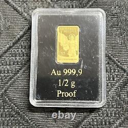 2022 Solomon Isl. Arch Angel Michael Libertad Bullion 1/2 Gram. 9999 Gold PF Bar