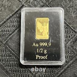 2022 Solomon Isl. Arch Angel Michael Libertad Bullion 1/2 Gram. 9999 Gold PF Bar