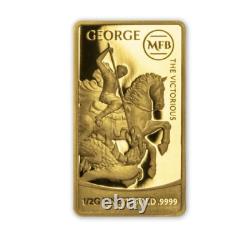 2022 Solomon Isl. St George Most Famous Bullion 1/2 Gram. 9999 Gold Prooflike