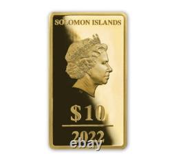 2022 Solomon Isl. St George Most Famous Bullion 1/2 Gram. 9999 Gold Prooflike