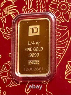 2022 TD / Valcambi Lunar New Year Tiger. 9999 Fine Gold Bar in Illustrated Card