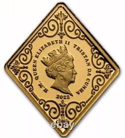 2022 Tristan Da Cunha Proof 1/8 Gold Sovereign 125th Queen Victoria Anniversary