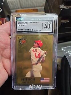 2023 $1 Cook Islands. 5g. 9999 Gold Foil Card Legends Series Pete Rose CGC AU