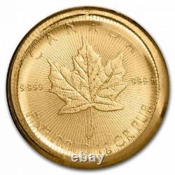 2023 1 Gram Gold Maple Leaf Coin In Maplegram Assay Card, New Sealed BU See Pics