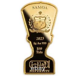 2023 1 Gram Samoa Gold Nefertiti Shaped Coin (Box, CoA, Proof-Like)