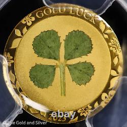 2023 $1 Palau 1 Gram Gold Proof Four Leaf Clover PCGS PR 69 DCAM