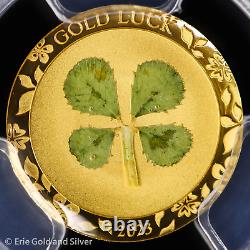 2023 $1 Palau 1 Gram Gold Proof Four Leaf Clover PCGS PR 69 DCAM