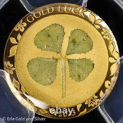 2023 $1 Palau 1 Gram Gold Proof Four Leaf Clover PCGS PR 69 DCAM