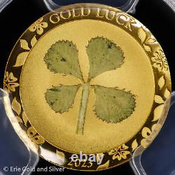 2023 $1 Palau 1 Gram Gold Proof Four Leaf Clover PCGS PR 70 DCAM