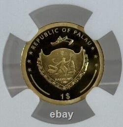 2023 $1 Palau Proof Gold Four Leaf Clover Ngc Pf70 First Day Issue 1 Gram. 999