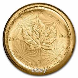 2023 1 gram. 9999 Gold Maple Leafs Maplegram25T in assay