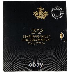 2023 25 Gram Canadian Gold Maple Gram (25x1g, BU withAssay)