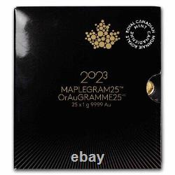 2023 25x 1 gram Gold Maple Leafs Maplegram25T (In Assay Sleeve)