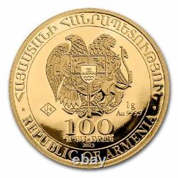 2023 Armenia 1 gram Gold 100 Dram Noah's Ark BU SKU#264112