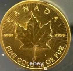 2023 Canada 1 Gram Gold Maple Leaf 50 Cents 9999 Fine Gold Queen Elizabeth II