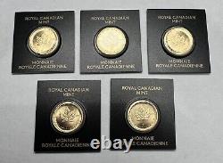 2023 Canada Maple Leaf FIVE 1 Gram 0.9999 Solid Gold 50 Cents Coins