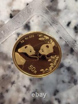 2023 China 3g gram Gold Panda 50 Yuan BU Brilliant Uncirculated