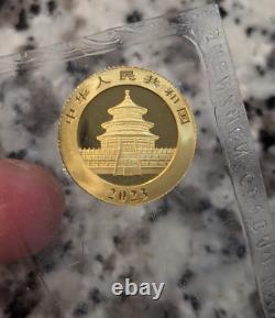 2023 China 3g gram Gold Panda 50 Yuan BU Brilliant Uncirculated