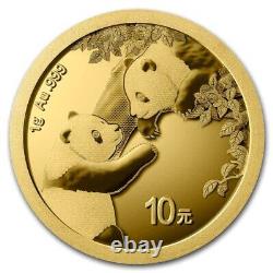 2023 Chinese 10 Yuan Panda 1 Gram. 999 Fine Gold Coin 14K Yellow Gold Necklace