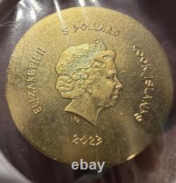 2023 GOLD COOK ISLANDS 0.5 GRAM. 9999 FINE $5 ZEUS GREEK COIN Rare