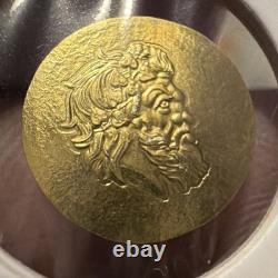 2023 GOLD COOK ISLANDS 0.5 GRAM. 9999 FINE $5 ZEUS GREEK COIN Rare