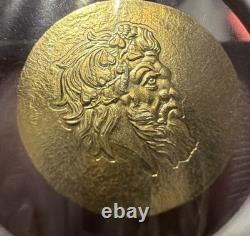 2023 GOLD COOK ISLANDS 0.5 GRAM. 9999 FINE $5 ZEUS GREEK COIN Rare