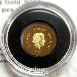 2023 Gold Cook Islands 0.5 Gram. 9999 Fine $5 Grapes Greek Coin In Mint Capsule