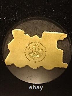 2023 Palau Golden Train 0.5g Gold Coin (Shape of a Train) With Plastic Capsule