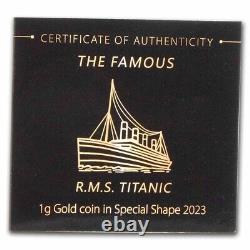 2023 Solomon Islands 1 gram Gold Titanic Shaped Coin SKU#268254
