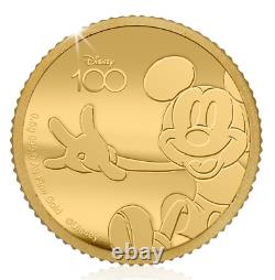 2023 Solomon Islands Disney 100th Mickey Mouse 0.5g Gold Proof Coin in Card