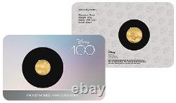 2023 Solomon Islands Disney 100th Mickey Mouse 0.5g Gold Proof Coin in Card