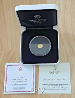 2023 St. Helena 1/2 Gram 0.5g Gold Proof Una and The Lion Box COA Mintage 1000