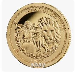 2023 St. Helena 1/2 Gram 0.5g Gold Proof Una and The Lion Box COA Mintage 1000