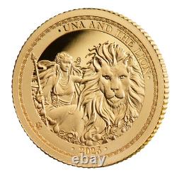 2023 St. Helena Una & the Lion Proof 1/2 gram (0.5 g) 999.9 Gold Coin with COA