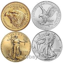 2024 1/10 oz. American Gold Eagle BU & 1 oz American Silver Eagle BU