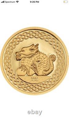 2024 1/2 Gram Proof Mongolia Gold Year of the Dragon. 9999 Coin