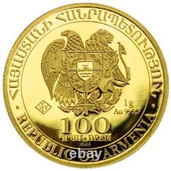 2024 1 Gram Armenia Noah's Ark Gold Coin (BU)