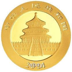 2024 100 Yuan Gold Chinese Panda. 999 8g Brilliant Uncirculated
