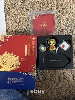 2024 Chinese Lunar New Year Celebration Good luck 8g silver 1 Gram gold Coin Set