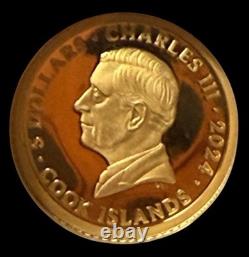 2024 Cook Islands $5 West Virginia Black Bear 1/2 Gram Gold Coin. 9999 Fine GOLD